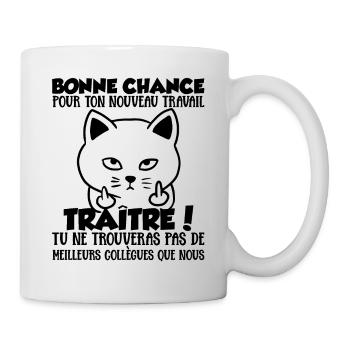 Retraite Cadeau Départ Collègue Travail Humour - Mug blanc - blanc - Droite