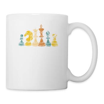Chess Player Silhouette Retro Vintage Strategic - Mug - white - Right