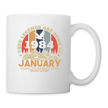 Geburtstagsgeschenke, geboren im Januar 1984 - Tasse - Weiß - Rechts