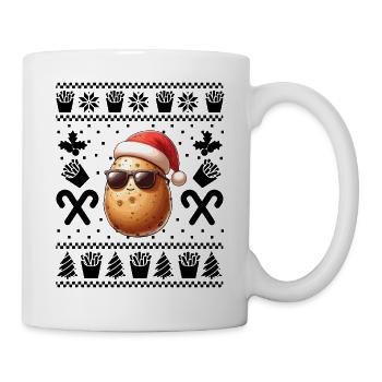 Drôle de pomme de terre Noël frites motif - Mug blanc - blanc - Droite