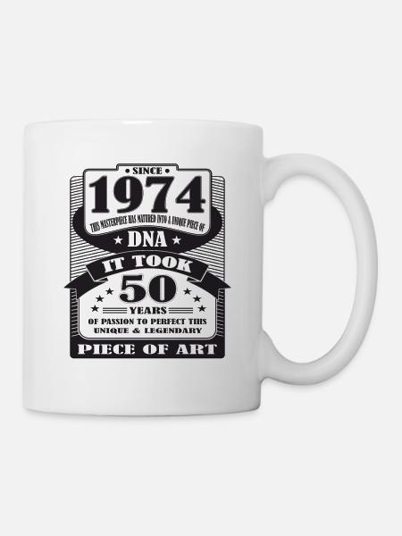 50 Jahre, 50. Geburtstag, 1974, it took 50 years - Tasse - Weiß