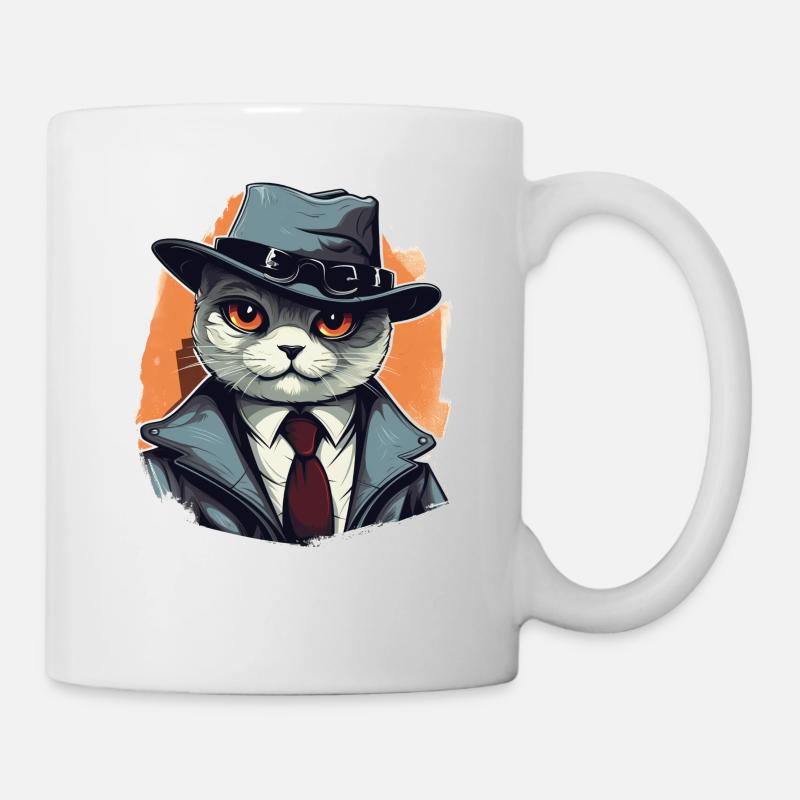 British Shorthair Cat Detective - Mug - white