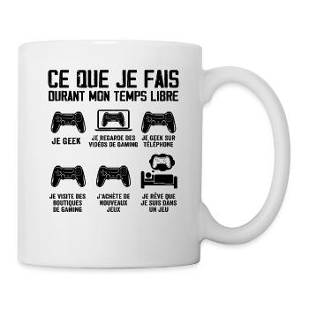 Mon Temps Libre de Gamer - Passion des Jeux Vidéos - Mug blanc - blanc - Droite