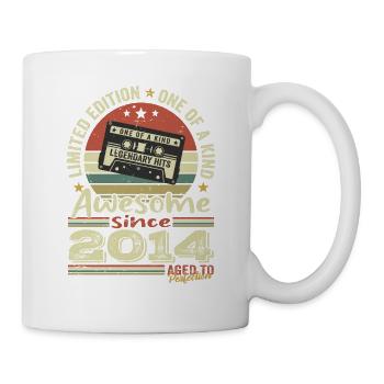 Jahrgang 2014 Original Retro Jubiläumsgeschenk - Tasse - Weiß - Rechts