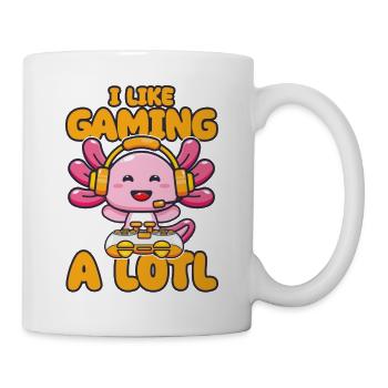 Gaming, Axolotl, Zocken, Videospiel, Einhorn Gamer - Tasse - Weiß - Rechts