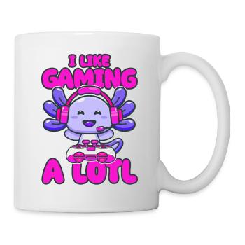 Gaming, Axolotl, Zocken, Videospiel, Einhorn Gamer - Tasse - Weiß - Rechts