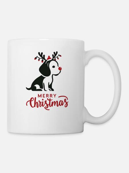 Beagle Weihnachten Winter Tiere Hunde - Tasse - Weiß