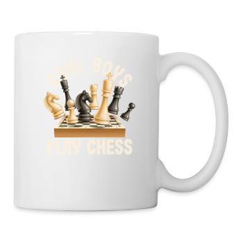 Cool Boys Playing Chess Player Pieces Funny - Mug - white - Right