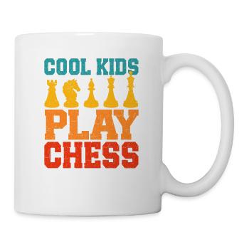 Cool kids playing chess player funny chess - Mug - white - Right