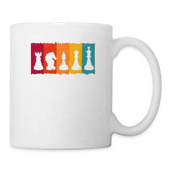 Retro Vintage Schach Spieler Stück Strategisches - Tasse - Weiß - Rechts