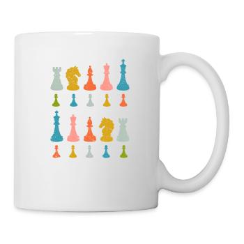 Schachspieler Stücke Retro Master Club Lustige - Tasse - Weiß - Rechts