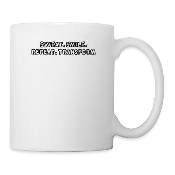 Fitness - Sweat, smile, repeat, transform - Tasse - Weiß - Rechts