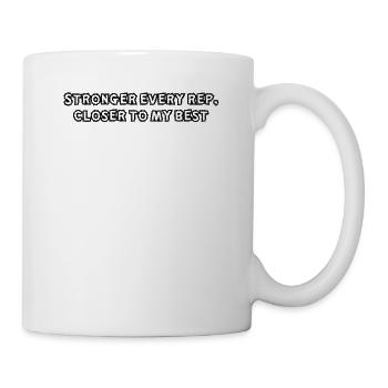 Fitness - Stronger every rep, closer to my best - Mug - white - Right