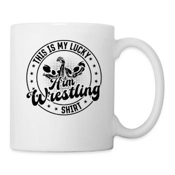 This Is My Lucky Arm Wrestling Shirt Arm Wrestling - Tasse - Weiß - Rechts