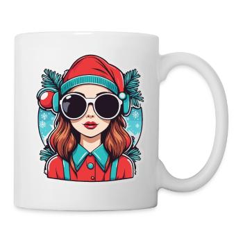 Girl Christmas Drawing - Mug - white - Right