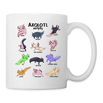 Verschiedene Kawaii Axolotl - Tasse - Weiß - Rechts