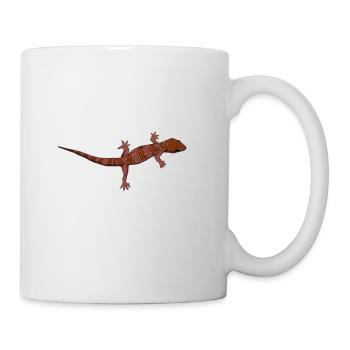 Drawing - Bow-fingered gecko - Mug - white - Right