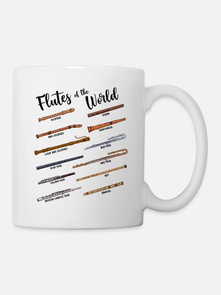 Verschiedene Flöten - Flöten der Welt - Flöte - Tasse - Weiß