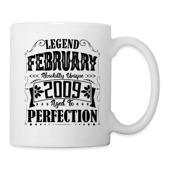 Février 2009. Cadeau d'Anniversaire février 2009. - Mug blanc - blanc - Droite