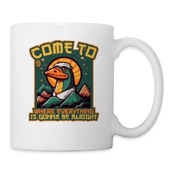 Alles wird gut: Die selbstbewusste Geschäfts Ente - Tasse - Weiß - Rechts