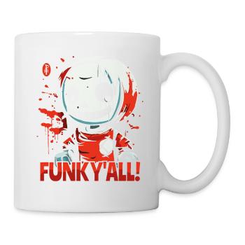 Funked Euch Alle! Horrorpuppe mit Schnauze voll - Tasse - Weiß - Rechts