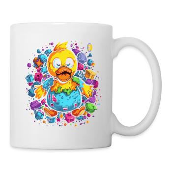 Der trashige glückliche Spielzeug Entchen - Tasse - Weiß - Rechts