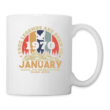 Geburtstagsgeschenke, geboren im Januar 1970 - Tasse - Weiß - Rechts