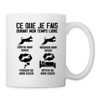 Ce que je fais durant mon temps libre Chien - Mug blanc - blanc - Droite