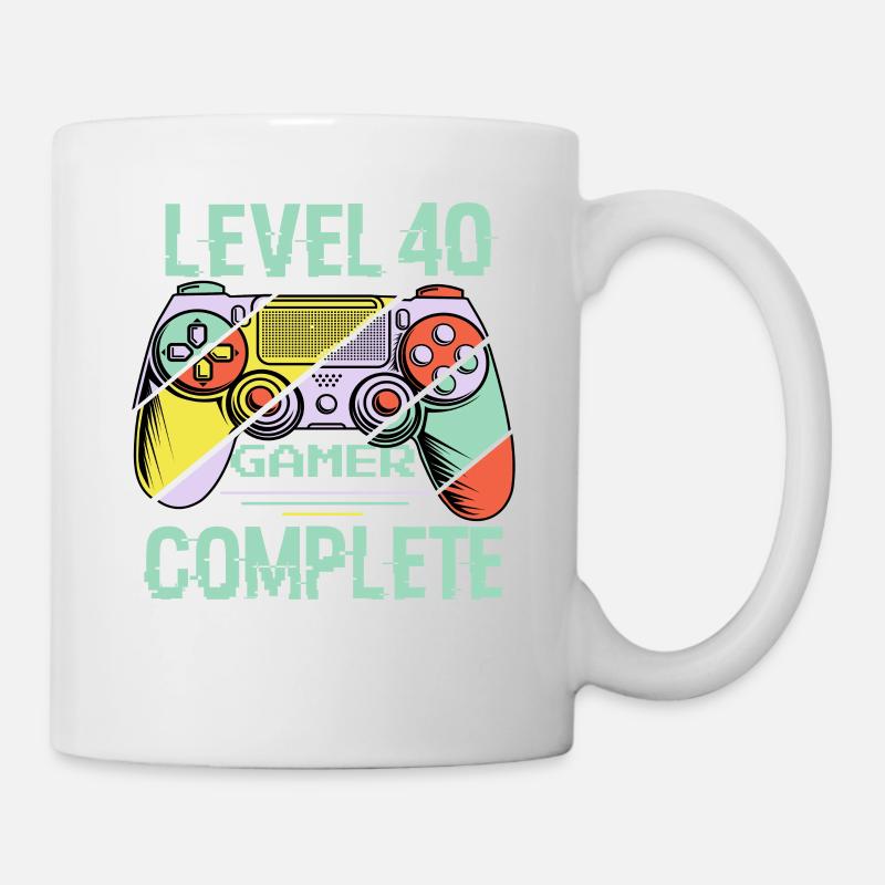Niveau 40 complète 40 Ans Gamer Level 40 Complete - Mug blanc - blanc