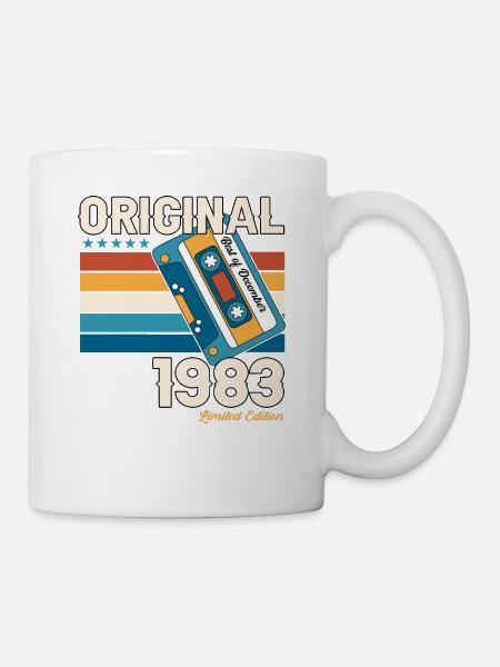40. Geburtstag Kassette Dezember Jahrgang 1983 - Tasse - Weiß