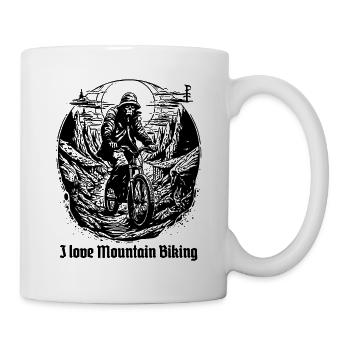 Creature of the night, I love mountain biking - Mug - white - Right