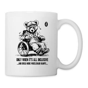 Der Alles-Inklusive Rollstuhl-Bär - Tasse - Weiß - Rechts