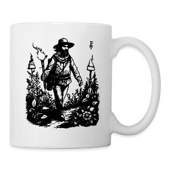 Le Vagabond Porteur de Lumière porte le flambeau - Mug blanc - blanc - Droite