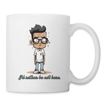 Je préfère ne pas être là - le nerd - Mug blanc - blanc - Droite