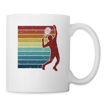 Retro Tennis Coach Tennis Player Tennis Racket - Mug - white - Right
