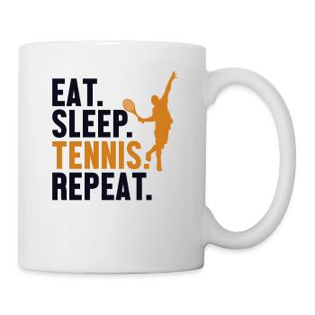 Eat Sleep Tennis Repeat Tennisschläger - Tasse - Weiß - Rechts