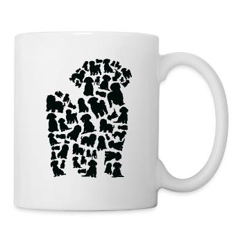 Pudel Hund Mama Pudel Papa - Tasse - Weiß - Rechts