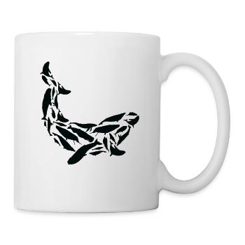Whale Blue Whale Orca Marine Biologist Silhouette - Mug - white - Right