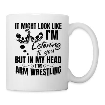 Armwrestling Arm Wrestler - Dans ma tête je suis bras de fer - Mug blanc - blanc - Droite