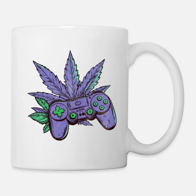 Kontroller et feuille de cannabis - Mug blanc - blanc