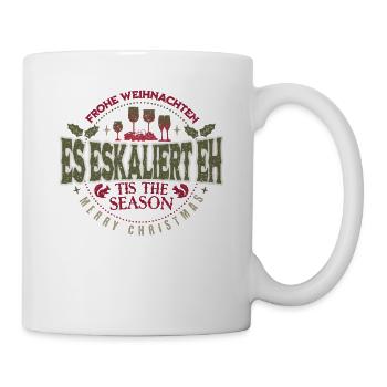 "Es eskaliert eh" Party Kostüm für Weihnachten - Tasse - Weiß - Rechts
