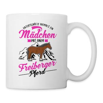 Freiberger Pferd Mädchen - Tasse - Weiß - Rechts