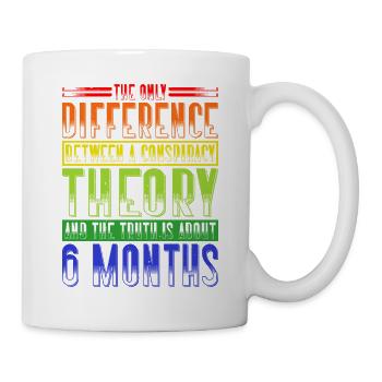 The Only Difference Between A Conspiracy Theory 19 - Tasse - Weiß - Rechts