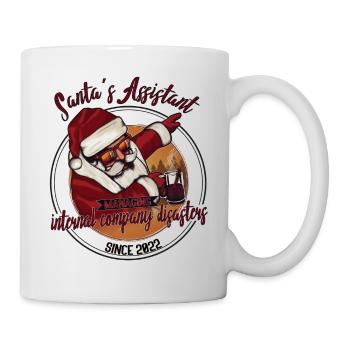 Christmas Office dabbing Weihnachtsmann mit Punsch - Tasse - Weiß - Rechts