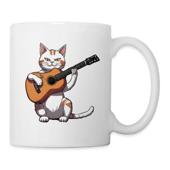 Chat jouant de la guitare chaton Propriétaire de chat - Mug blanc - blanc - Droite