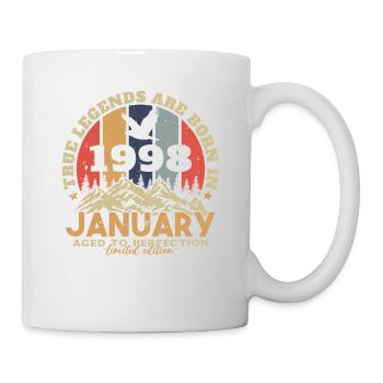 Geburtstagsgeschenke, geboren im Januar 1998 - Tasse - Weiß - Rechts