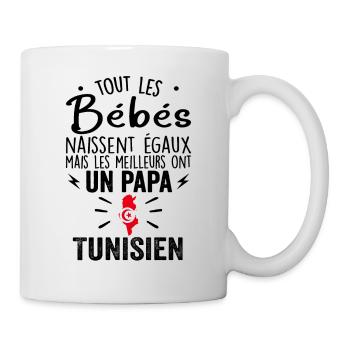 Bébés égaux meilleurs ont un papa Tunisien - Mug blanc - blanc - Droite