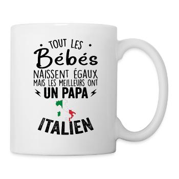 Bébés égaux meilleurs ont un papa Italien - Mug blanc - blanc - Droite