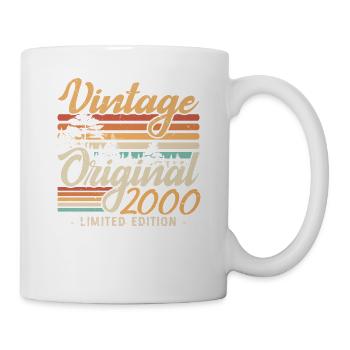 Vintage-Jubiläum Hergestellt im Jahr 2000 Retro 2000 - Tasse - Weiß - Rechts