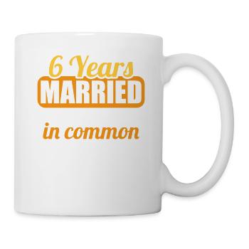 Wir haben viel gemeinsam 6.Hochzeitstag - Tasse - Weiß - Rechts